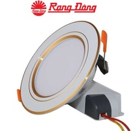 Rang Dong AT10 7W color-changing recessed LED Downlight, 90/7W, delicate gold-plated border