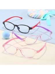 3對無性別超輕型方形防藍光眼鏡，用於手機、電腦和電視屏幕防輻射護目鏡，配有光學鏡框眼鏡套裝，包括眼鏡盒和布