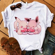 Summer Women's Shirt Pokemon Go Harajuku T Shirts Women Kawaii Cute Pikachu Funny Cartoon Print Tshi