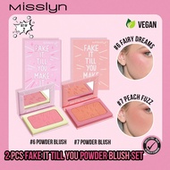 MISSLYN-2PCS Fake It Till You Powder Blush Set, FAKE IT TILL YOU MAKE IT Powder Blush,Matte Powder B