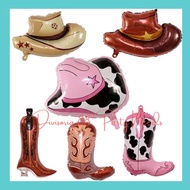 [DV88] Cowboy / Cowgirl Boots Hats Shape Foil Balloon