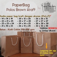 Vb-8 Paper Bag Plain Brown Kraft Paper Bag 19 X 15 X 30 150Gsm