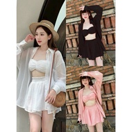 Bara high-end embossed silk dress Set with padded bust, flared short skirt with lined pants, suitabl