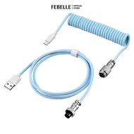 LIVESTAR USB A to Type C for Mechanical Gaming Keyboard Double Sleeved Wire with GX16 Detachable Avi