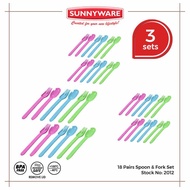 18 pairs (3 sets) Spoon & Fork Set Storage Saver Food keeper  [ Sunnyware 2012 ]
