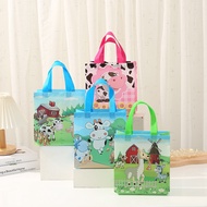 12PCS Farmland Carton Animal Gift Bags Paper Candy Biscuit Bag for Kids Farm Themed Animal Birthday Party Packaging Supplies