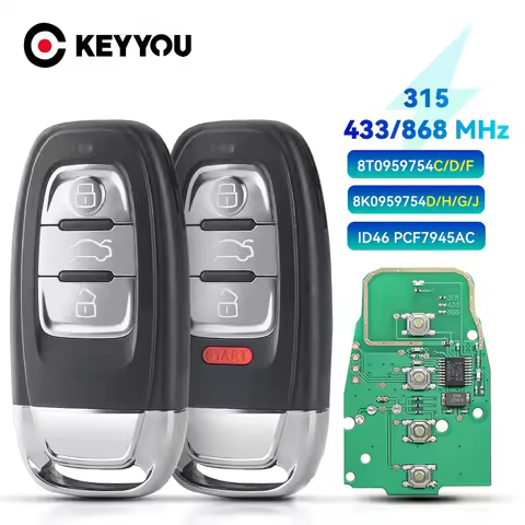 KEYYOU Smart Remote Key 315MHz/433MHZ/868MHZ for For Audi Q5 A4 A4L A5 A6 A7 A8 RS4 RS5 S4 S5 Semi K