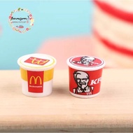 Miniatur Snack Bucket KFC skala 1:12 - Miniatur Snack Bucket Ayam McDonalds - Miniatur Fast Food Art
