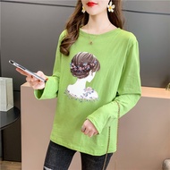 [AMYGO] Baju T Shirt Perempuan Lengan Panjang (Ready Stock)Plus Size T-shirt Long Sleeve Blouse Clothes