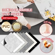 【1PCS】 Marble Tiles Self Adhesive Floor Sticker 30X30CM Marble Tiles PVC Vinyl  Mozek Lantai Tikar G