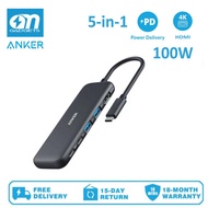 Anker A8355 USB C Hub Adapter, 5-in-1 USB C Adapter 1 USB-C 100W Power Delivery Port, 1 4K 30Hz HDMI