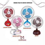 DESK FAN 8 INCH IDF-0820 INFICO Portable Cute Wall Mounted DESK FAN 8 Inch 2in1