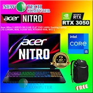 LATOP GAMING ACER NITRO 5 AN515-58-51AB RTX3050 i5-12450H 8GB RAM 512GB SSD W11