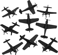 TimMee WW2 Fighter Ace Planes - Black 9pc Plastic Army Men Airplanes USA Made