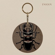 EMJOUR Double-Sided Embroidery Charm-Stag Beetle | Pet Souvenir Gift Insect Key Ring Bag Accessories