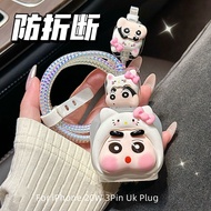 Cute Crayon Shin-Chan Charger Protector/Cord Protector/Charging Cable Protector Cute Cartoon Compati