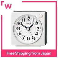 SEIKO Alarm Clock, Display Clock, Analog, White Pearl, 65 x 64 x 38mm PYXIS PYXIS NR449W
