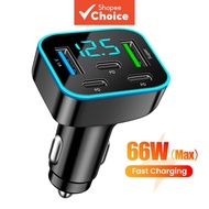 PD 66W  QC3.0 USB-C Car Charger Super Fast Charging for Samsung Xiaomi iPhone