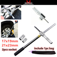 (5pcs) 17x19mm & 21x23mm Professional Universal Car Tayar Tire Tyre Wheel Wrench Repair Cross Torque