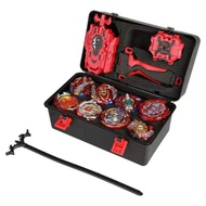 [Ready Stock] 8pcs Red Beyblade Set Gyro Burst With Launcher Portable Storage Box Kids Gift