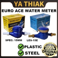 EURO ACE Water Meter 15mm LXS-15E – Steel or Plastic Body – Accurate Flow Meter