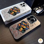 Creative Graffiti Rotating Metal Lens Luxury Rubik's Cube Iphone 15 11 13 14 12 Pro MAX 7 8 Plus XR 