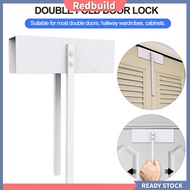 redbuild|  Installation-free Door Lock Rustproof Metal Bifold Door Lock Easy Installation Child Safety Lock for Wardrobe and Cabinet