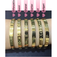 [Kissy] Branded Gold Stainless Steel Bracelet Bangle Jewelry J001