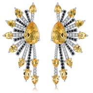 Lohaspie Jewelry Bông tai đinh tán bạc nguyên chất 925 nguyên khối 82 carat đá Garnet tự nhiên đá Ci