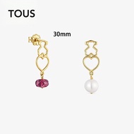 TOUS 9 Kt Gold Short Earrings With Silhouette Gems Suitable For Women Birthday Gift Valentine'S Day 