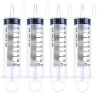 4Pcs 1ml Plastic Syringe Flusher Feeder Sausage Enema Device Coarse Mouth Device+Syringe Cover