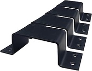 4 Pcs Black Closed Bar Holder for Door Barricade, Fit Standard 2x4 Lumber, 5/32" Thick