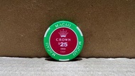 （全球賭場 絕版籌碼 錢幣系列）澳門 Macau 皇冠賭場 Crown Casino 25元 籌碼（經典梳打埠經濟起飛年代 開埠籌碼 最強代表 發行量低 市場少見）時代巨輪 珍藏首選