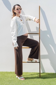 Lily Leggings - กางเกงคนท้อง รุ่นขากระบอก B (inseam 27") ผ้าเลกกิ้ง ยืดเยอะ ผ้านิ่ม ใส่สบาย เลกกิ้งค