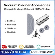 Roborock S8 MaxV Ultra Vacuum Parts | Full Set: Mop Cloths, Filters, Side Brush, Main Brush, Edge Mo