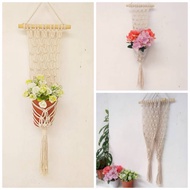 Macrame rope pot wall mounted cotton rope