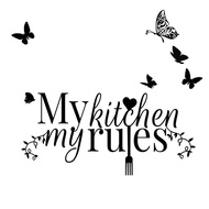 mulstore-My Kitchen Sticker My Rules Wall Sticker Home Decal Kitchen Vinyl Decorative