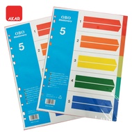 Pemisah Indeks A4 OBO – 5 Warna | OBO A4 Size Index Divider – 5 Colours Tab File Separator