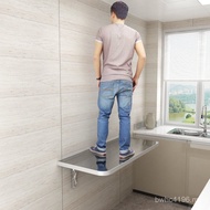 Wall-Mounted Perforated Hanging Folding Table Invisible Wall Stainless Steel Dining Table Fold-Free 