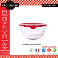 Ocuisine 1.1L / 2.2L Borosilicate Glass Round Mixing Bowl with Lid / Heat Resistance / Borosilicate
