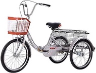 Tricycle Adult 3 Wheels Adult Tricycles Foldable 20" Single Speed Pedal Adult Trike Bike with Cargo Basket for Seniors Women Men Leisure Picnics&amp;Shopping Gift Cycling Pedalling