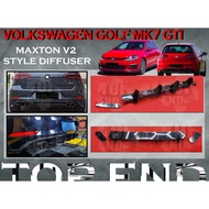 VOLKSWAGEN VW GOLF GOLF7.5 MK7.5 GTI MAXTON DESIGN V2 RERA DIFFUSER MATERIAL ACRYLIC BBODYKIT LIP AC