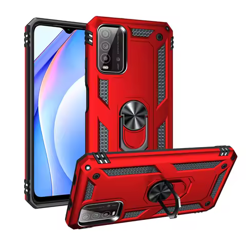 for Redmi 9T Armor Shockproof Case for Xiaomi Redmi 9T Military Protective Magnet Holder Ring Case C