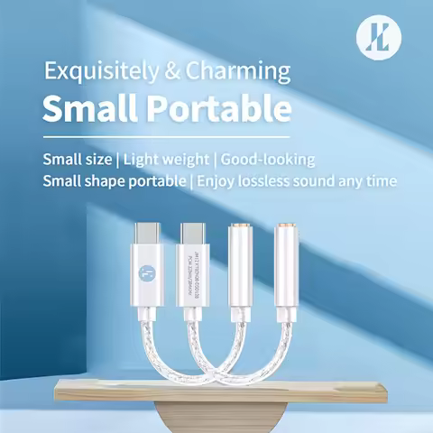 JCALLY JM12 Digital Audio Adapter DAC Chip KT02H20 Hi-Fi Audio Decoder Type-C to 3.5mm Earphone Ampl