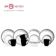 Corelle 16pc Dinner Set Black &amp; White 1131599