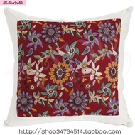 Wild Candy Color Cotton and Linen Chinese Style Fabric Craft Sofa Back Cushion Pillow Cover Pillow 130 Dark Red Special Offer