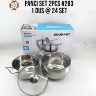 Calypso Pan Set Pan Set 2 pcs 16CM 18CM/ Pan Glass Lid Stainless Steel Multifunction Pan