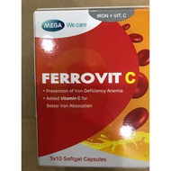 Ferrovit C iron and vitamin C supplement pills help iron absorb better, reduce the risk and symptoms