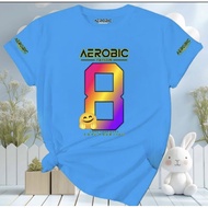 AEROBIC NUmBER 8 Gradient Short Sleeve Adult Sports T-Shirt