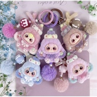 Cute Cartoon Bow Plush Keychains cheap small gift ideas for Friends Flocked Toy Figurines Bags Charm